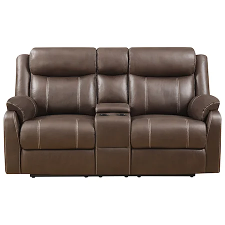 Casual Console Reclining Loveseat